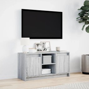 szürke sonoma színű szerelt fa LED-es TV-szekrény 100x34x50 cm