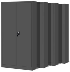 Set 4x fém iratszekrény JAN H, 900 x 1950 x 400 mm, antracit