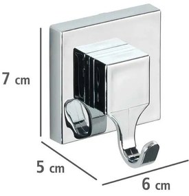 Fényes ezüstszínű öntapadós műanyag fürdőszobai kiegészítő szett Quadro – Wenko