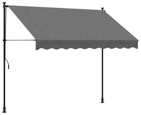 antracit szövet és acél feltekerhető napellenző 250 x 150 cm