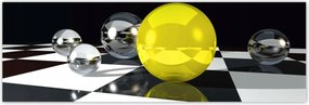 Poszterek 200x66 Sárga gömb a sakktáblán