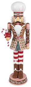 Karácsonyi diótörő figura mézeskalács ruhában cukorkával 46 cm
