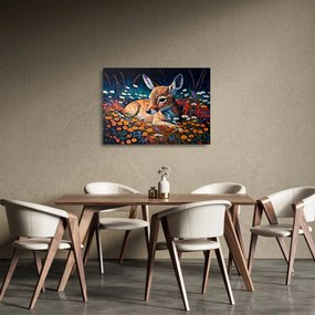 Üveg kép - Festett szarvas (70x50 cm)