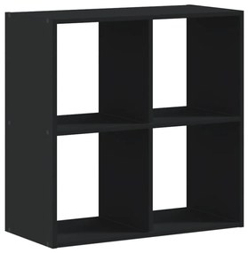fekete szerelt fa könyvespolc 68,5 x 32 x 68,5 cm