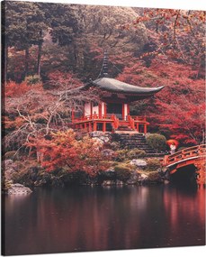 Vászonkép Fák Színes Japán Stílus Nyugalom 80x100 cm