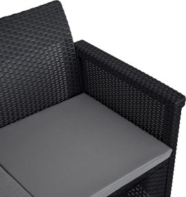 BRENTA kerti bútor szett fekete/szürke