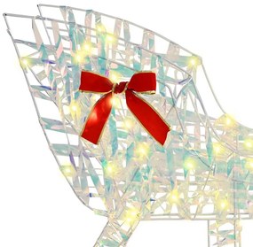 Rénszarvas húzta szán Meleg fehér 70 x 26 x 128.5 cm PET