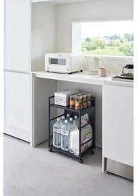 Fekete fém gurulós polcos állvány 42x60 cm Tower – YAMAZAKI