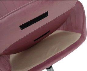 Irodai szék, rózsaszín Velvet szövet/króm, KLIAN