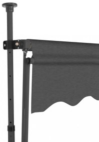 antracitszürke kézzel kihúzható LED-es napellenző 150 cm