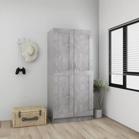 betonszürke szerelt fa ruhásszekrény 82,5 x 51,5 x 180 cm