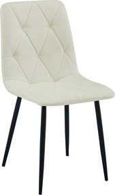 Krém étkezőszék LIBRA fekete lábakkal