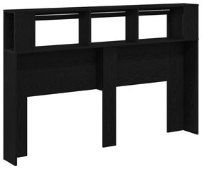 LED Fejtábla Fekete Tölgy 160x18,5x45 cm Mérnöki Fa