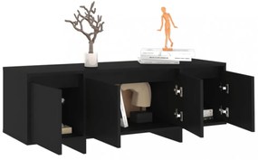fekete szerelt fa fali TV-szekrény 120x30x40,5 cm
