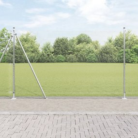 Hegesztett Huzal Kerítés 7 Flancos Oszlopokkal 1,5x10 m Horganyzott Acélból