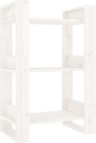 vidaXL fehér tömör fenyőfa könyvszekrény/térelválasztó 60x35x91 cm