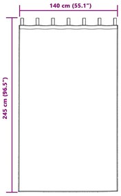 Függönyök függönyökkel 2 pcs Antracit 245x140cm Poliészter