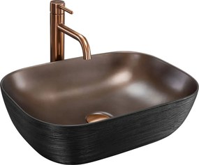 Rea Belinda, asztali mosdó 465x330x135 mm, réz matt-fekete szerkezet, REA-U6384