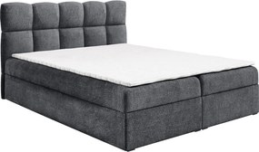Boxspring ágy, 200x200, sötétszürke, NEGRY