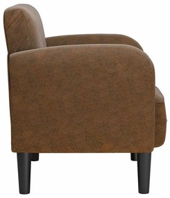 barna műbőr kanapé szék karfával 54 cm