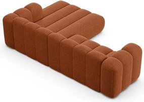 Téglavörös zsenília sarokkanapé (jobb oldali-heverő résszel) Lupine – Micadoni