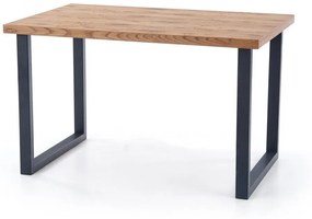 Asztal Houston 725Fekete, Világos tölgy, 76x80x126cm, Hosszabbíthatóság, Laminált forgácslap, Fém