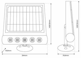 LED napelemes fali lámpa mozgásérzékelővel LED/8W/3,7V 4000 mAh 4000K IP65