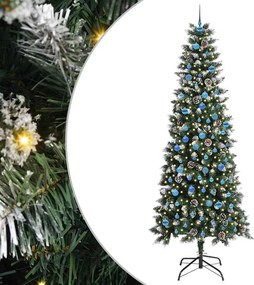 vidaXL Mű karácsonyfa 300 LED-del Zöld 240 cm PVC és Műanyag és Acél
