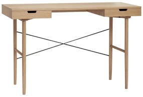 Íróasztal tölgyfa dekorral 55x120 cm Studio – Hübsch