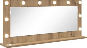 vidaXL Toalett Tükör Artisan tölgy 100 x 45 x 18 cm Üveg és mérnöki fa