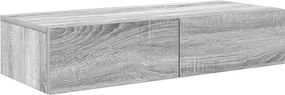 vidaXL Falipolc fiókokkal szürke sonoma 80x33x17 cm műszaki fa