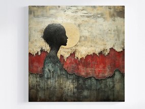 Poszter Absztrakt Grafika Figura Profil Hold 80x80