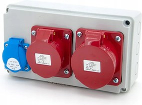 Építőipari Kapcsolószekrény Falra Szerelhető Doboz 2*16/4 Gs Aljzatokkal