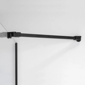 Stuxi Bari Black 100x80 aszimmetrikus nyílóajtós zuhanykabin 6 mm vízlepergető biztonsági üveggel, matt fekete