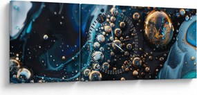 Kép - Tintacseppek (órával) (90x30 cm)