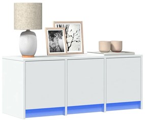 fehér szerelt fa TV-szekrény LED-ekkel 97 x 34 x 40 cm
