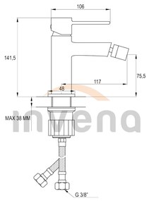 Invena Glamour Trend, szabadon álló bidé csaptelep, fekete matt, INV-BB-02-004-V