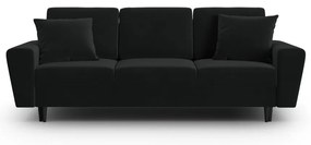 Fekete bársony kinyitható tárolóhelyes kanapé 235 cm Kyoto – Cosmopolitan Design