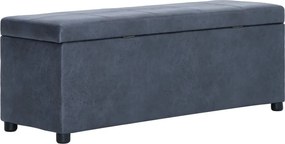 vidaXL szürke művelúr pad tárolórekesszel 116 cm