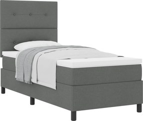 vidaXL Boxrugós ágy matracmal Sötétszürke 80 x 200 cm szövet