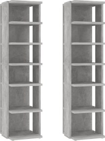 vidaXL 2 db betonszürke cipősszekrény 27,5 x 27 x 102 cm