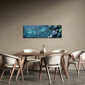 Kép - Szív alakú kövek (órával) (90x30 cm)