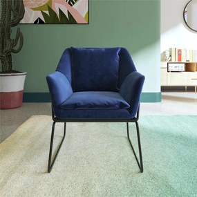 Kék bársony fotel Avery – Støraa