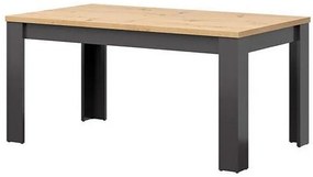 Asztal Boston CG122Artisan tölgy, Grafit, 76x90x160cm, Hosszabbíthatóság, Laminált forgácslap, Közepes sűrűségű farostlemez
