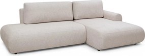 Lotulis L II sarokkanapé ágyfunkcióval jobb oldali - krém vízlepergető kötött Blur 01
