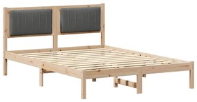 Ágykeret Kárpitozott Fejtámlával Sötétszürke 120 x 190 cm