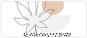 Kép - Vonal művészet virágok N⁰3 (120x50 cm)