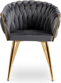 Fonott bársony szék szürke színben, CAPI