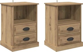 vidaXL Éjjeliszekrény 2 pcs Artisan tölgy 36 x 43 x 60 cm Faanyag