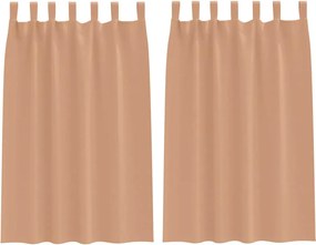 vidaXL Fekete Függöny Gyűrűkkel 2 pcs Világos Barna 175 x 140 cm